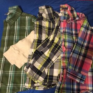 3 long sleeve Plaid shirts